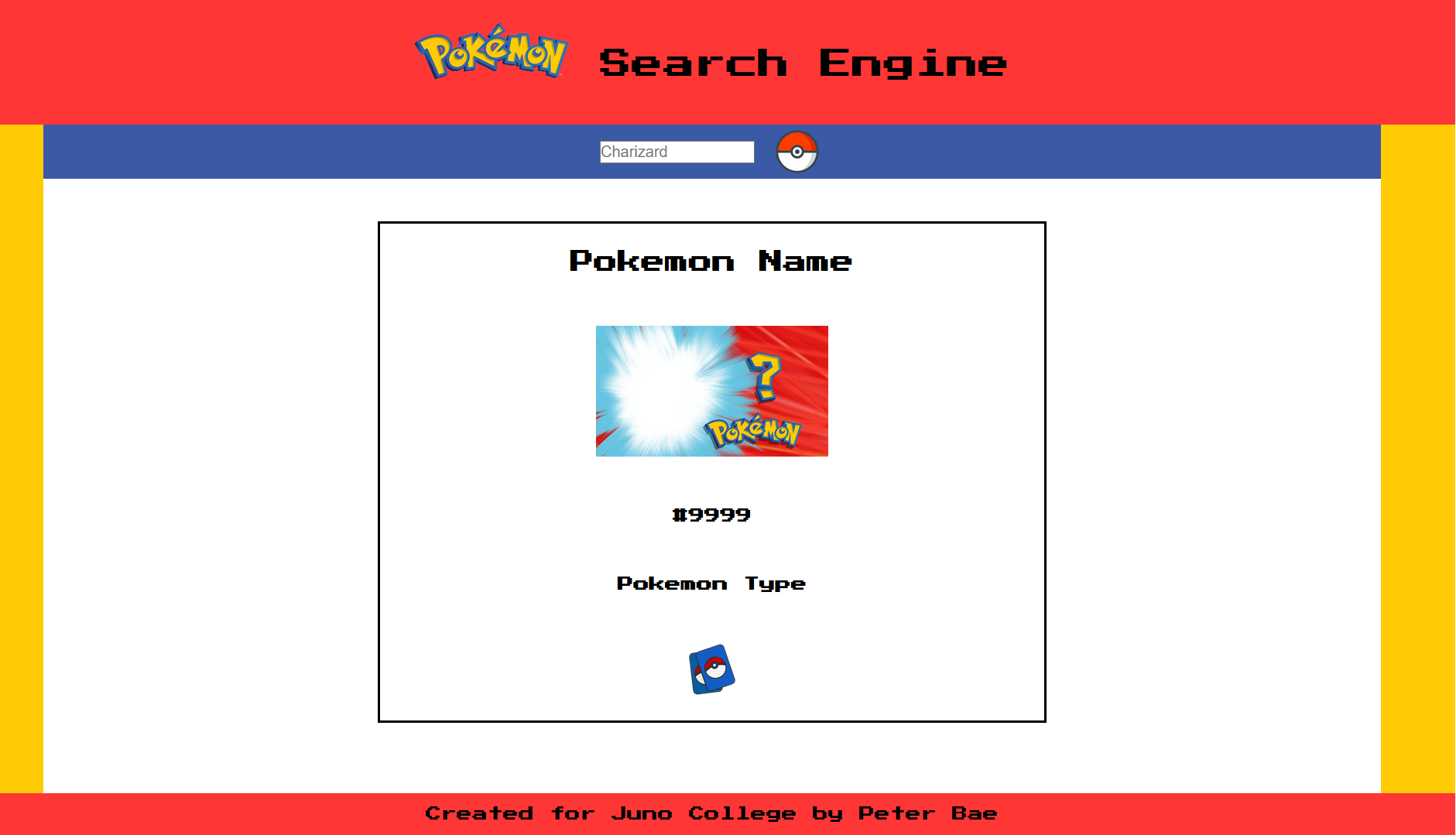 main page of the pokemon app